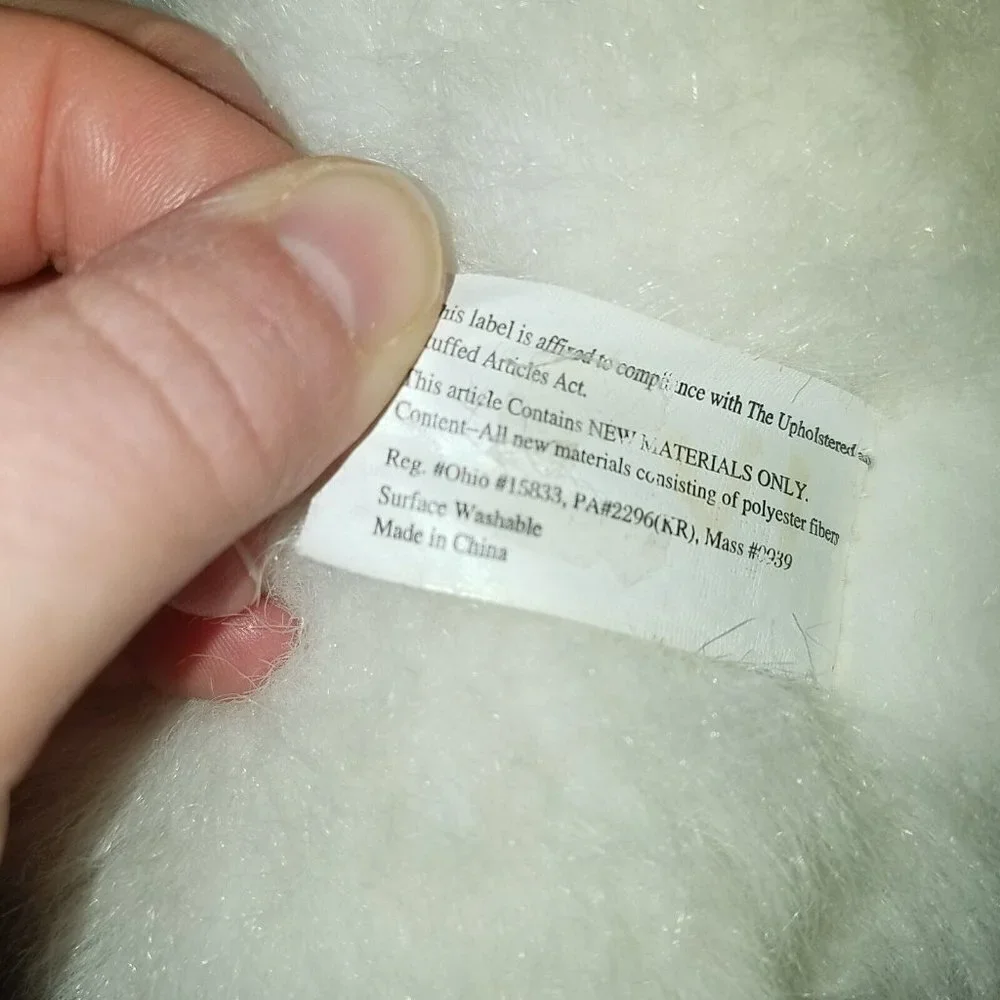 Fine Toy White Bunny Rabbit Plush Realistic 19